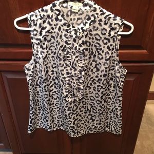 Jcrew factory sleeveless blouse animal print